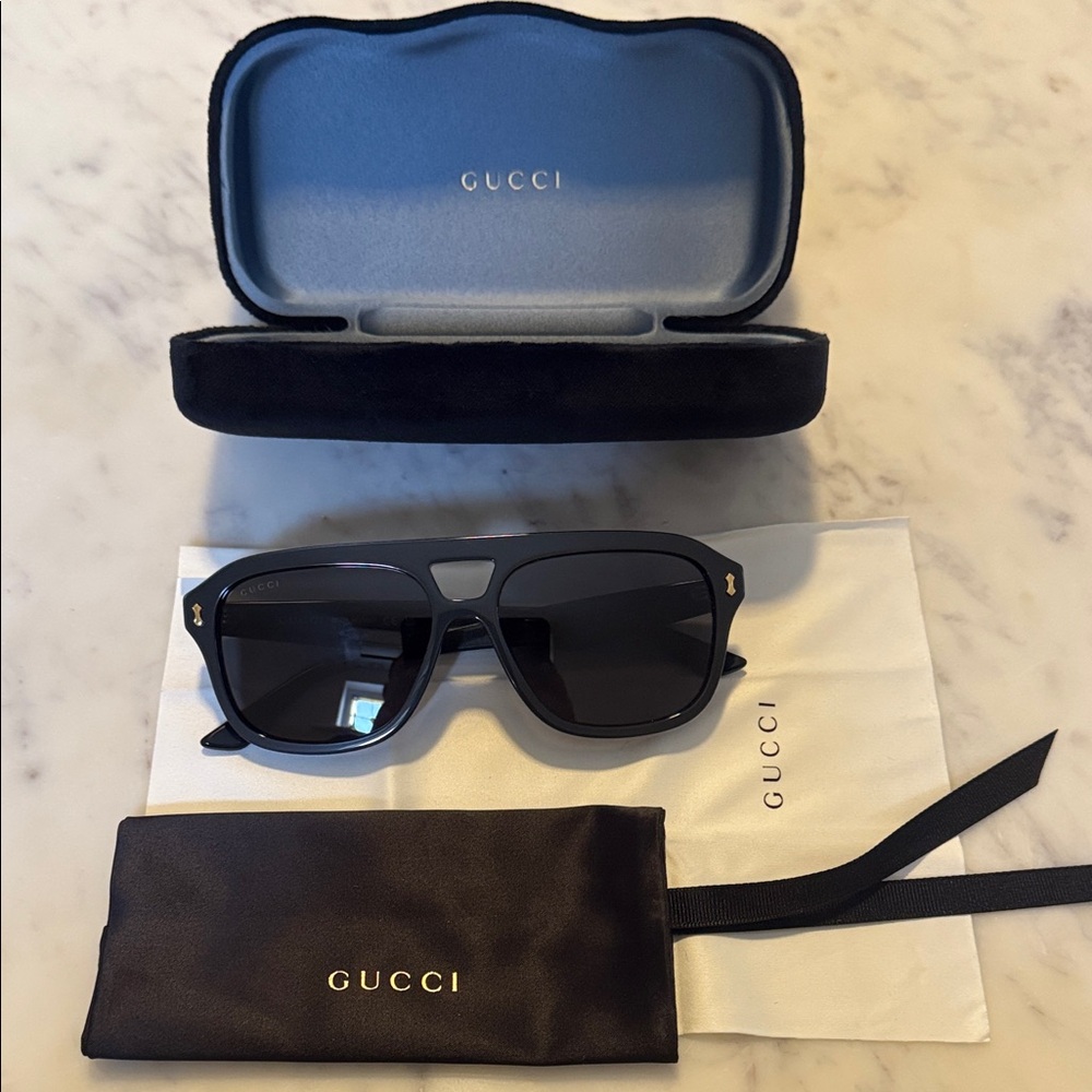 Gucci Dark Gray Sunglasses with Case